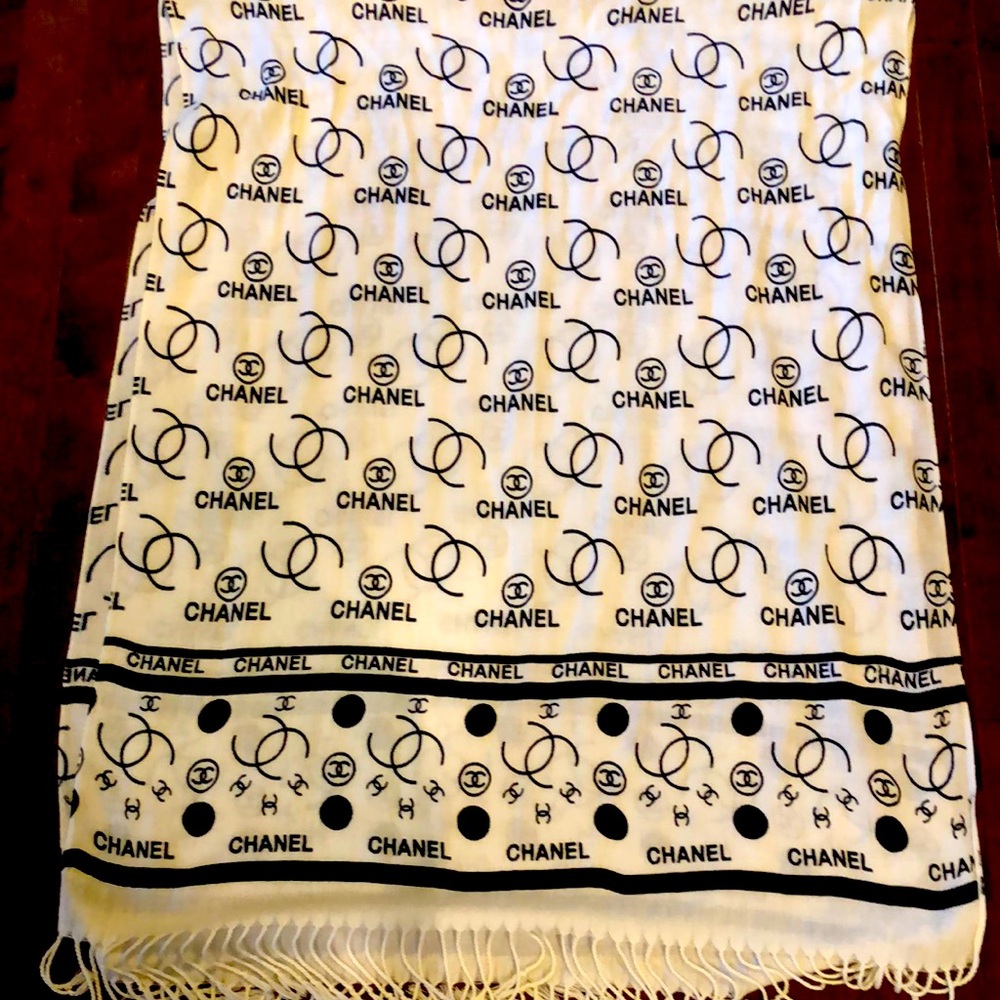 Chanel Logo Patterned Scarf